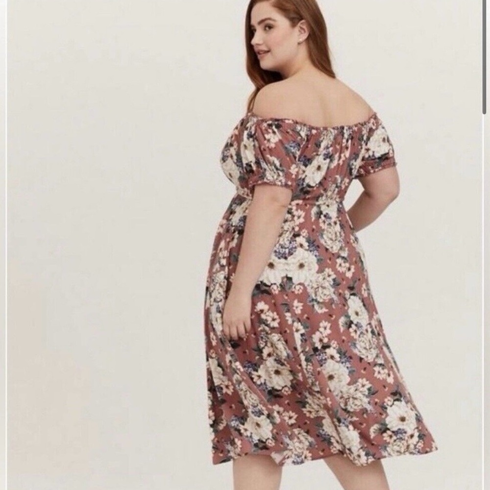 Torrid Floral Midi Challis Dress Size 10 - Picture 5 of 15